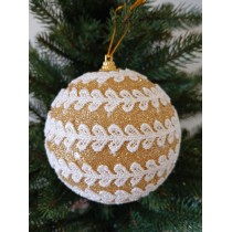 Новорічні кулі золоті з візерунком Ø100мм, ціна за набір 2 шт (SH260)